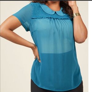ModCloth sheer Peter Pan collar blouse
